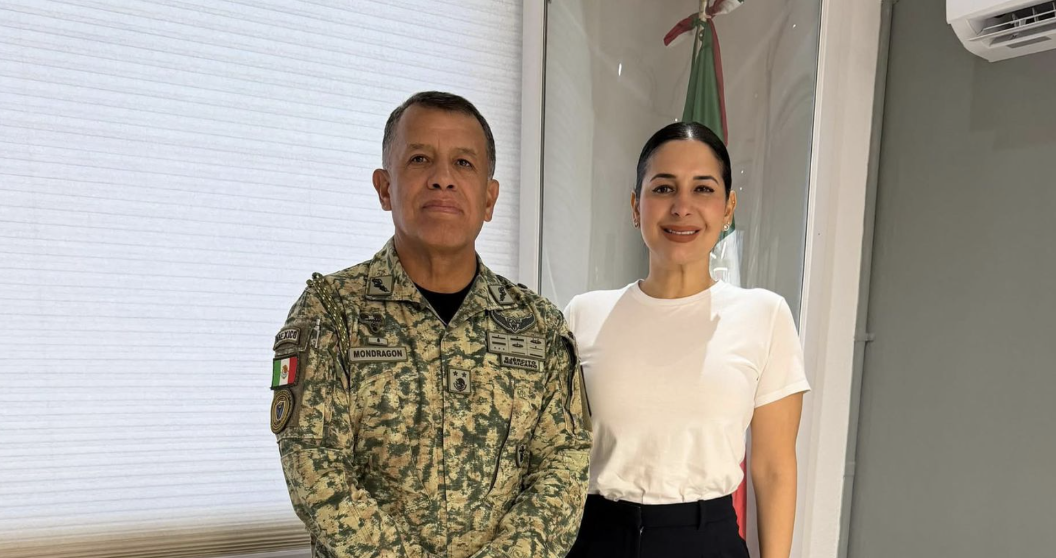 Estefanía Mercado reitera coordinación con el Ejército para fortalecer la seguridad en Playa del Carmen