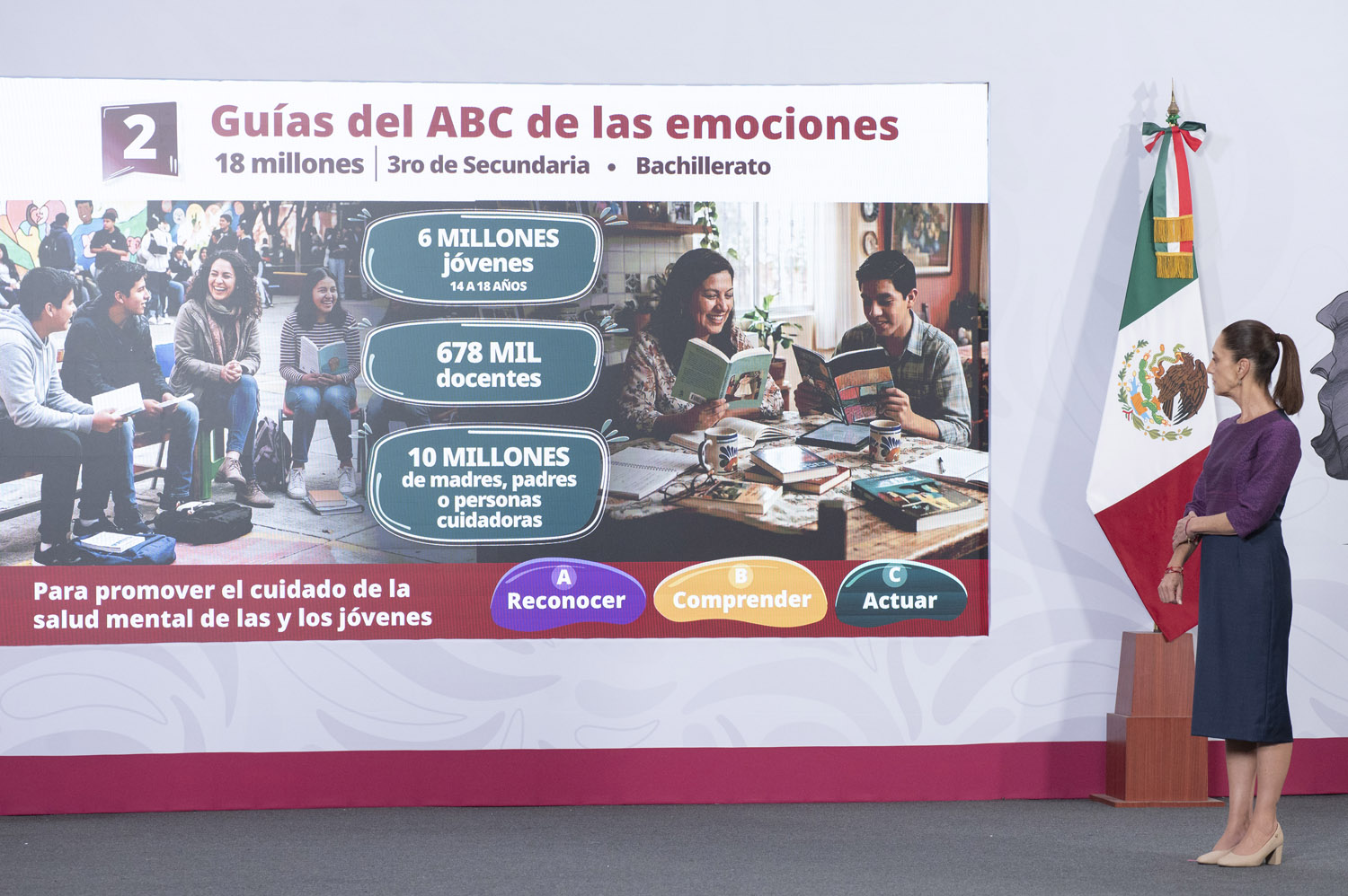 Sheinbaum presenta la Estrategia Nacional de Atención a la Salud Mental para jóvenes: ''El ABC de las Emociones''