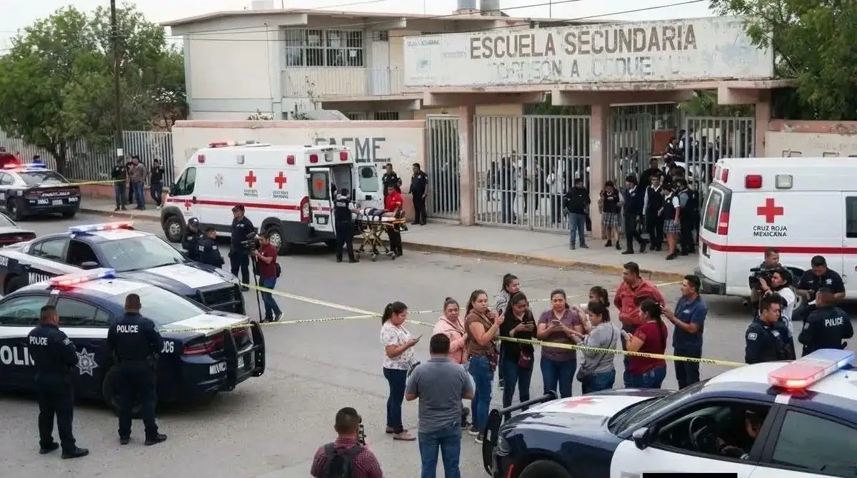 Ataque en secundaria de Torreón; muere la subdirectora, un alumno grave y hay dos detenidos