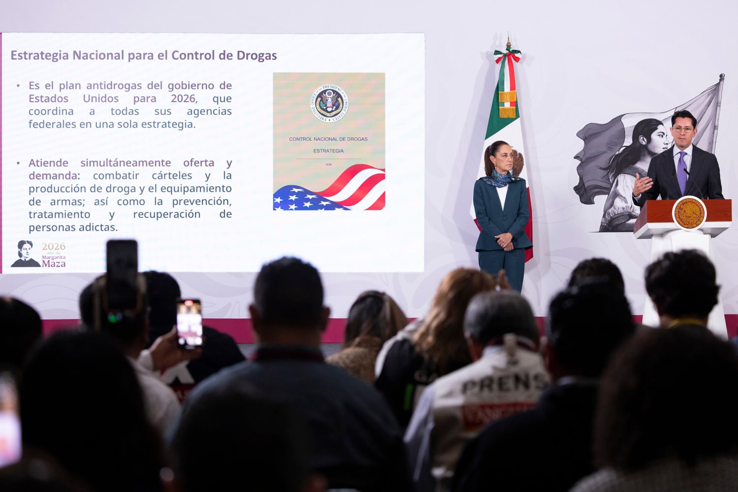 Destaca Sheinbaum que EU reconozca que debe atender su consumo de drogas y tráfico de armas a México