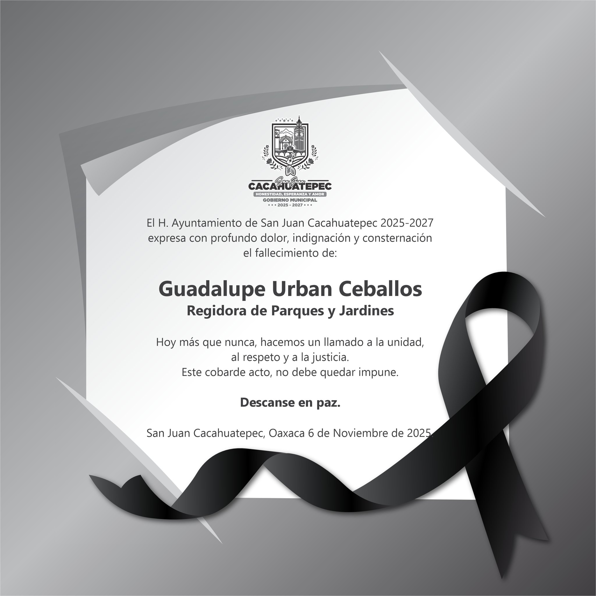 Asesinan a Guadalupe Urban Ceballos, regidora de Cacahuatepec en San Antonio Ocotlán 
