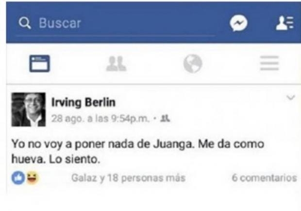 Fue en Facebook personal
