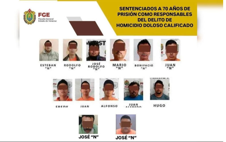 Dan 70 años de cárcel a 13 involucrados en masacre de 2021 en Las Choapas, Veracruz