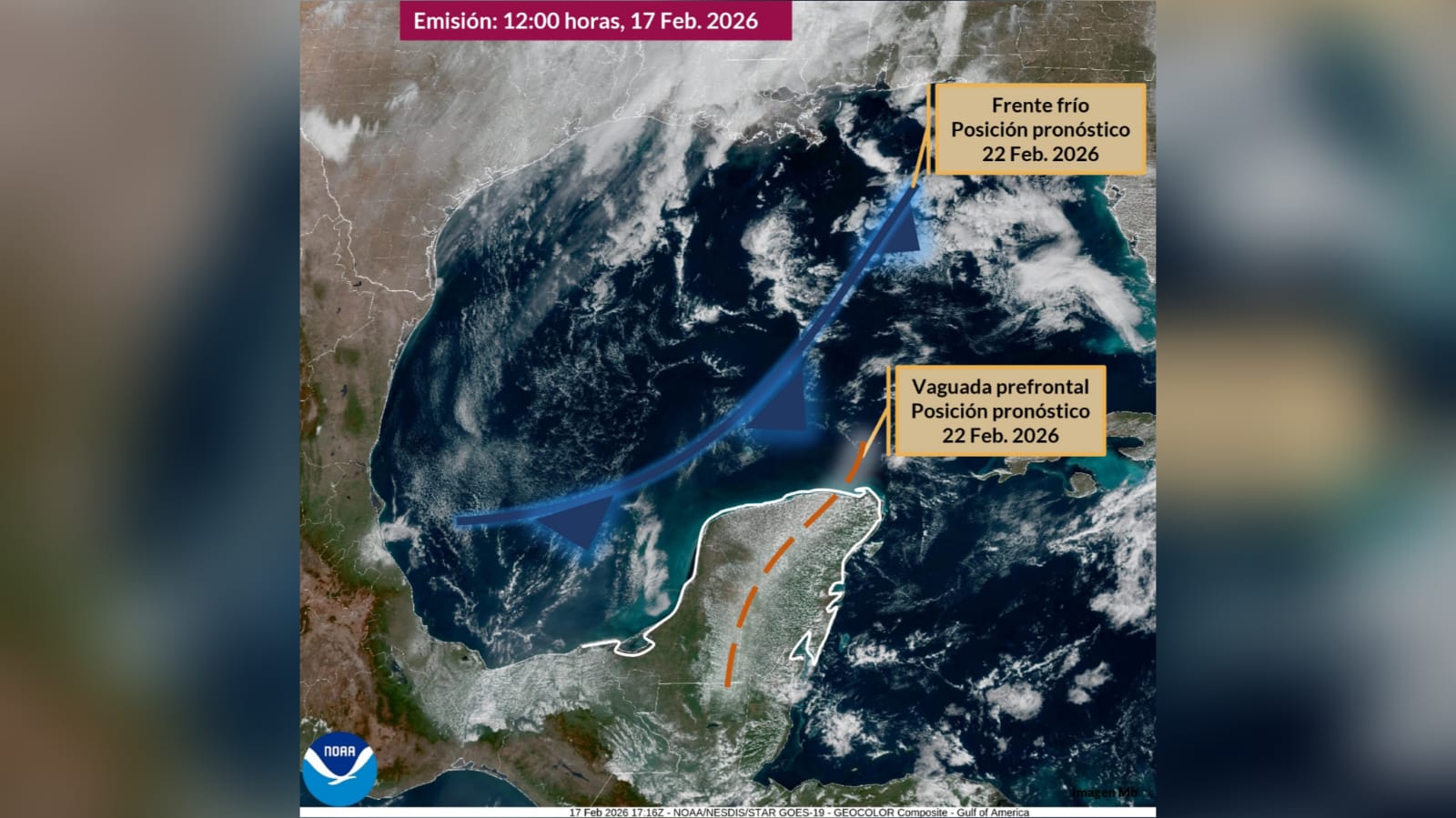 Pronostican nuevo frente frío para Yucatán a partir del próximo domingo 22 de febrero 