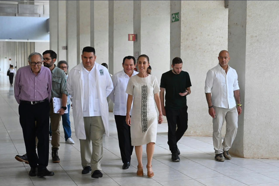 El O’Horán y dos hospitales más ya son IMSS-Bienestar: Sheinbaum y Díaz Mena revisan el avance en Yucatán