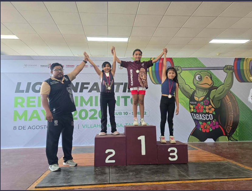 Campeche participa en la liga infantil de halterofilia Renacimiento Maya
