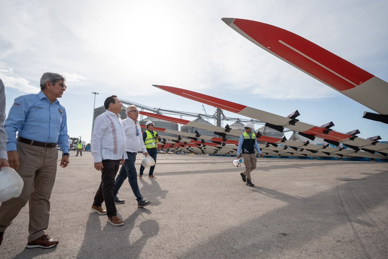 Arriban a Progreso componentes para el Parque Eólico Tizimín II, con inversión de 2 mil 600 mdp y mil empleos