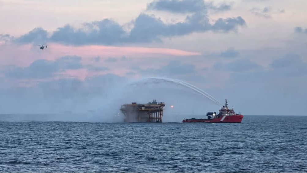 Controlan incendio en la plataforma Abkatun H de la Sonda de Campeche