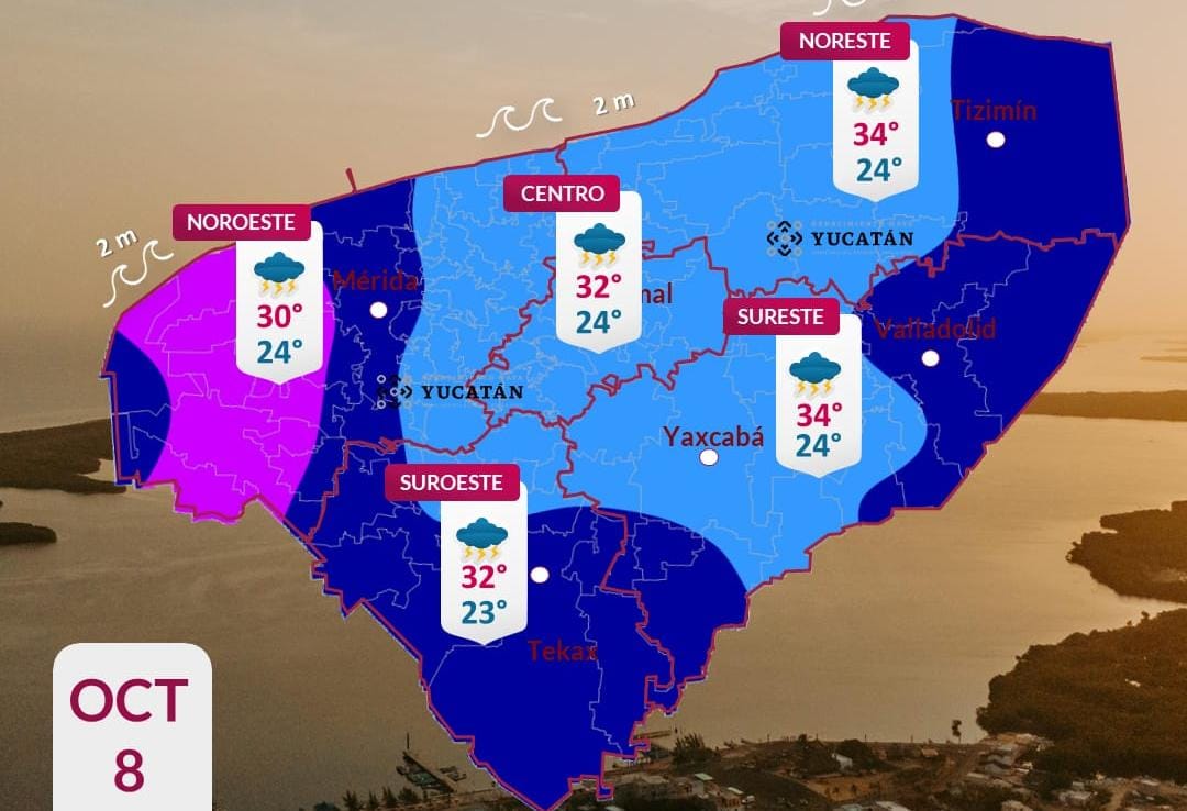Pronóstico del tiempo: Huracán 'Isaías' causará lluvias en todo Yucatán