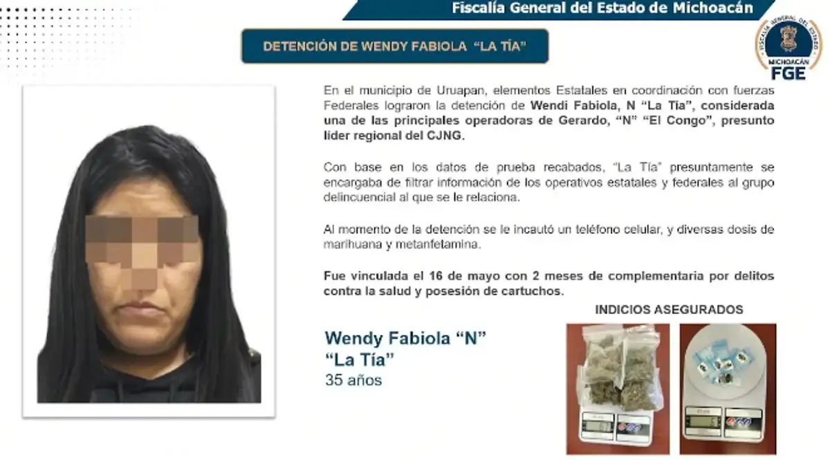 Detienen a 'La Tía', vinculada al homicidio de Carlos Manzo