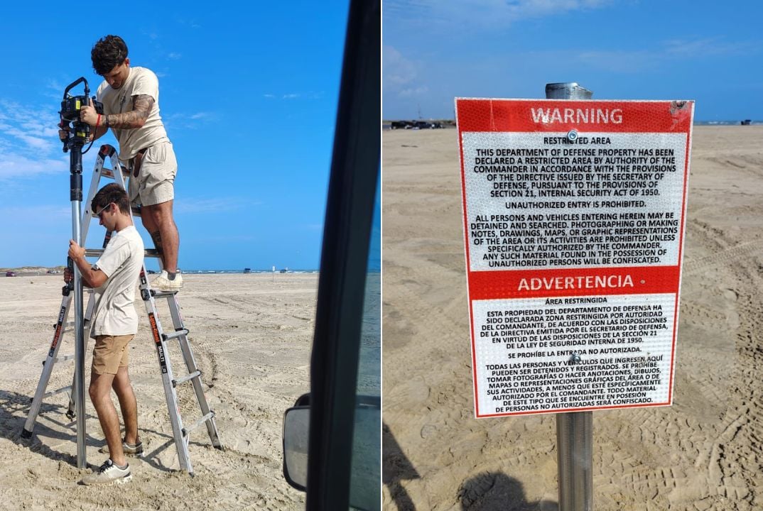 Empresa contratada por EU colocó letreros de advertencia en Playa Bagdad, confirma Sheinbaum
