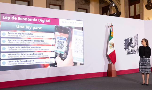 Nueva Ley de Economía Digital ayudará a seguridad, eficiencia y a formalización: Sheinbaum