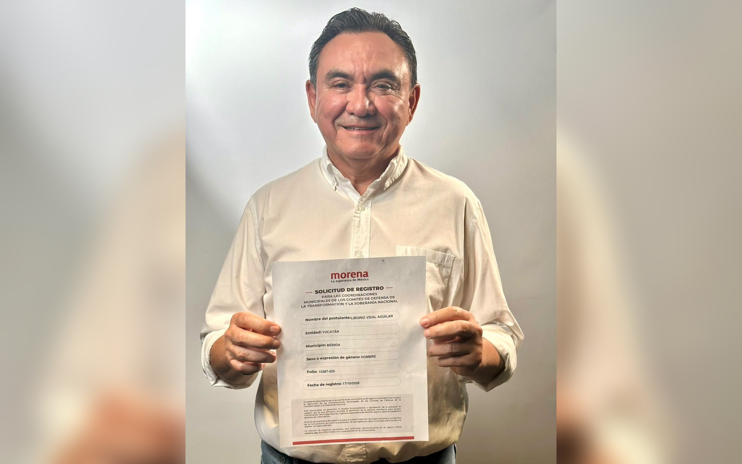 Liborio Vidal busca la candidatura de Morena a la alcaldía de Mérida en 2027