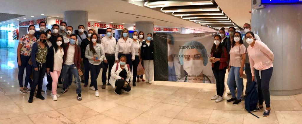 Arriban a Yucatán 24 profesionales de la salud para sumarse al equipo del IMSS