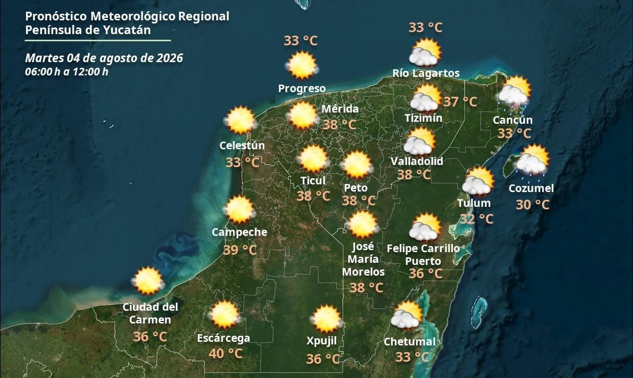 Pronóstico del tiempo: Así será el clima en Yucatán este martes 4 de agosto