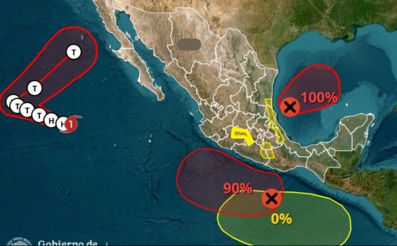 SMN prevé formación de los ciclones 'Isaías' en el Golfo de México y 'Simón' en el Pacífico