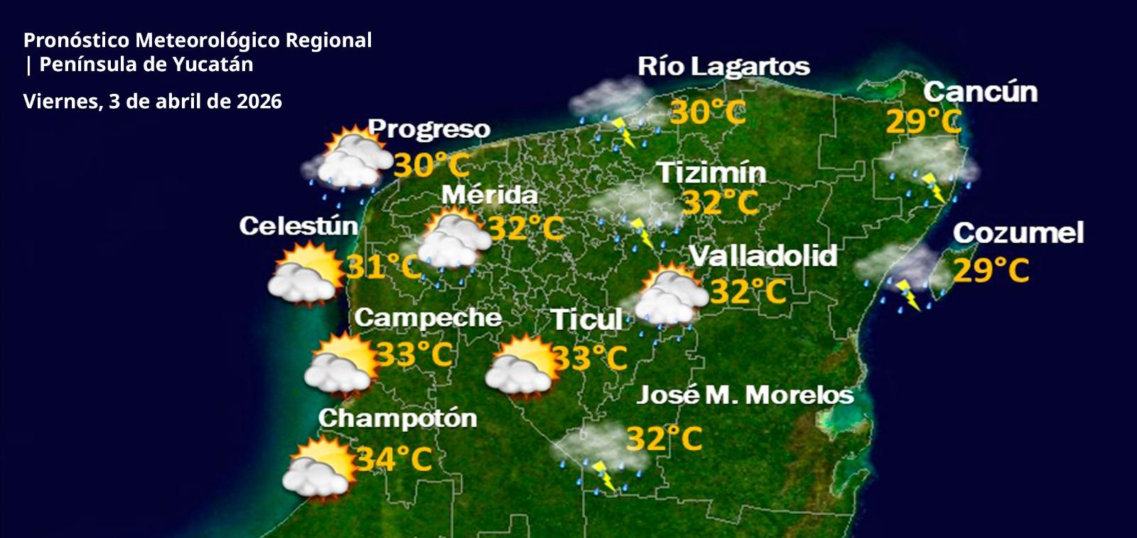 Pronóstico del tiempo: Así será el clima en Yucatán este viernes 3 de abril