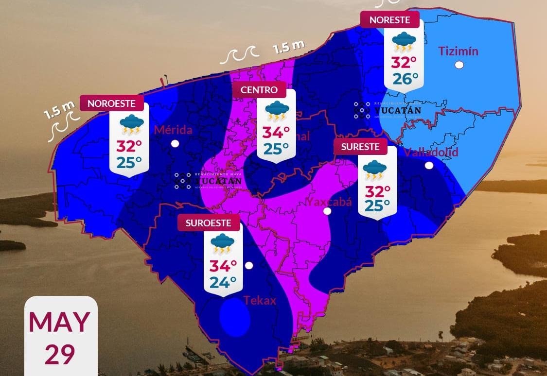 Pronóstico del tiempo: Así será el clima en Yucatán este viernes 29 de mayo