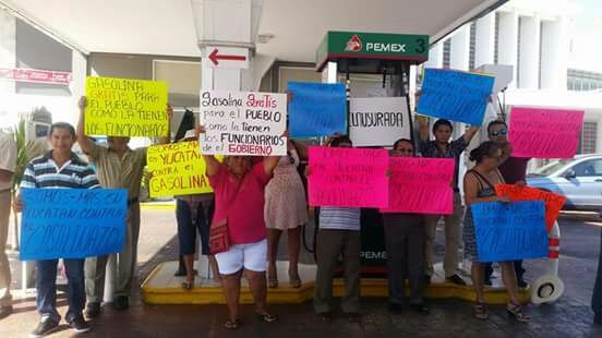 Meridanos se manifiestan contra gasolinazo