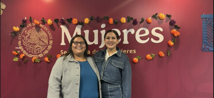 Estefanía Mercado sostiene reunión con la secretaria federal de Mujeres, Citlali Hernández