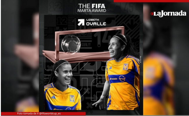 La mexicana Jacqueline Ovalle recibe el Premio Marta al mejor gol del año