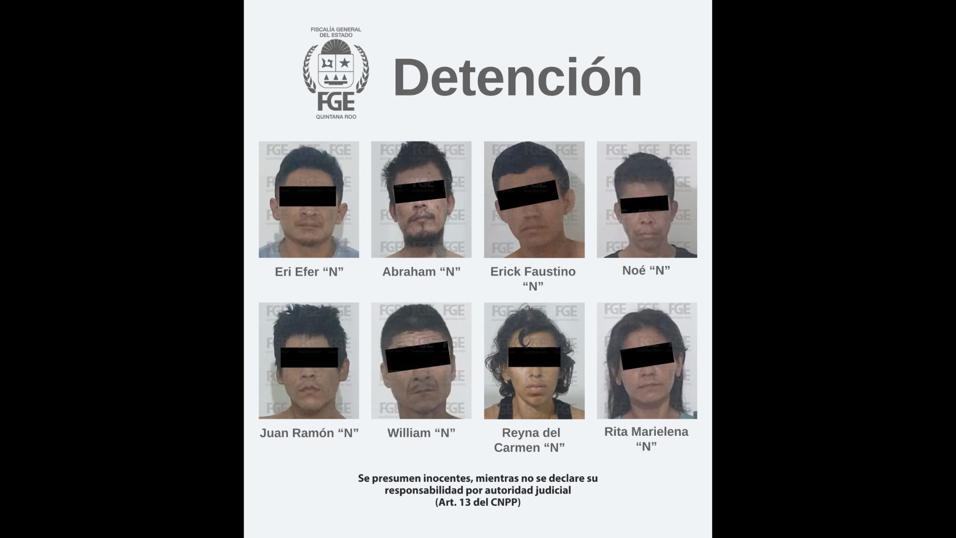 Detienen en flagrancia a ocho integrantes de grupo criminal en Playa del Carmen