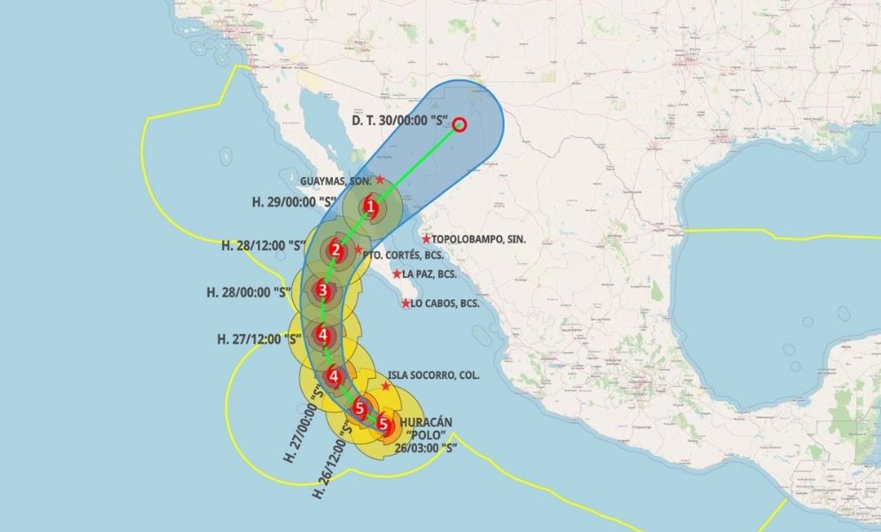 Huracán 'Polo' se degrada a categoría 4 pero se mantiene la alerta en BCS