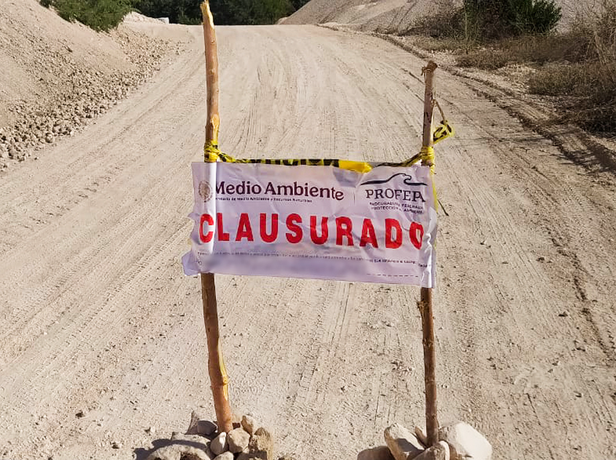 Profepa clausura banco de material pétreo en la capital de Campeche