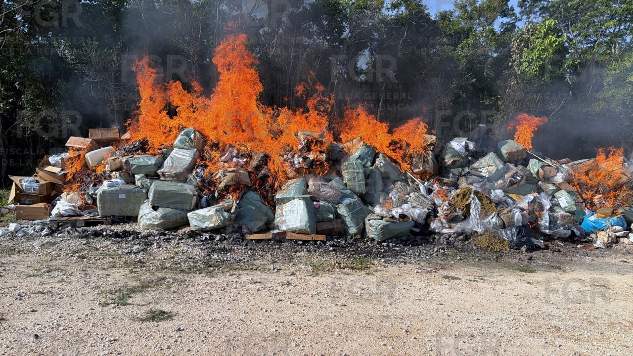 Incinera FGR más de 184 kilos de narcóticos en Quintana Roo
