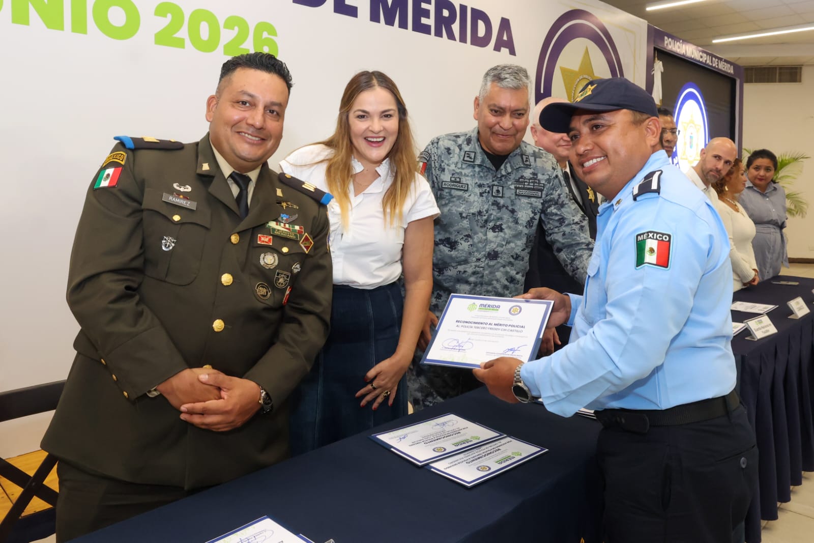 Reconocen la labor de la Policía Municipal de Mérida en su 23 aniversario