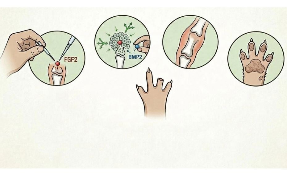 En unos años, la creación de hueso vía regeneración para las amputaciones será posible