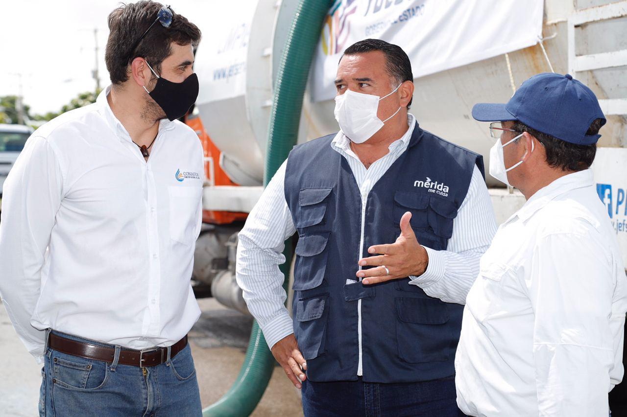 Participa Conagua en el desalojo de aguas en colonias inundadas de Mérida