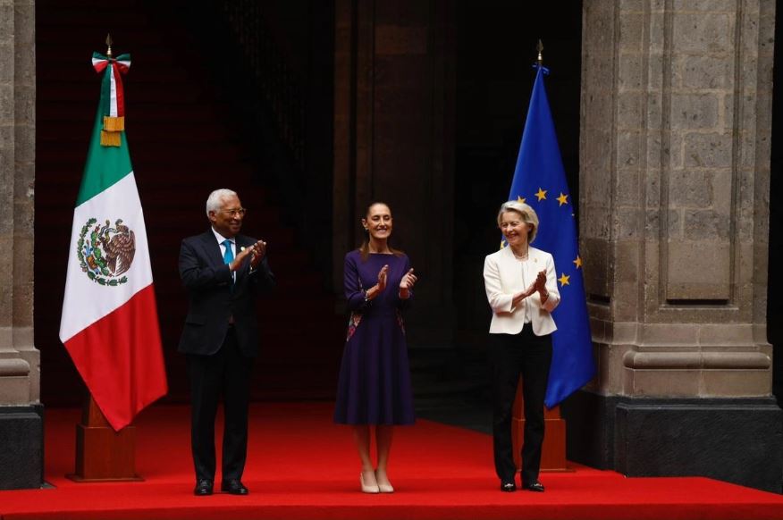 Sheinbaum recibe en Palacio Nacional a Ursula von der Leyen para firmar el Acuerdo Global Modernizado