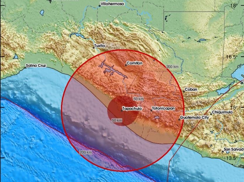 Sismo de magnitud 4.7 sacude Chiapas; activan alertas en Tuxtla Gutiérrez y Palenque