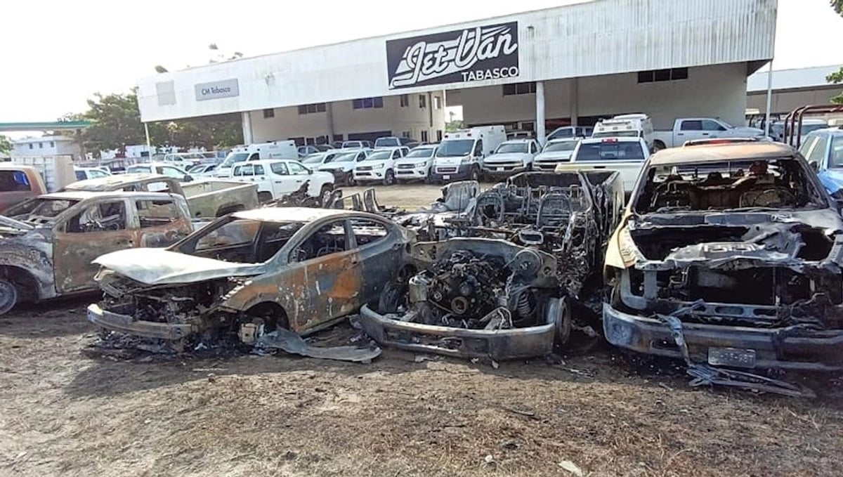 Ola de violencia en Tabasco deja saldo de dos muertos y 10 autos incendiados