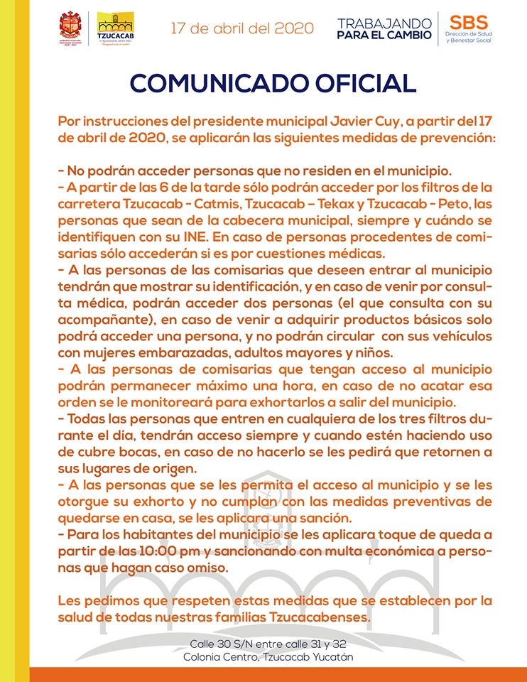 Declaran toque de queda en Tzucacab