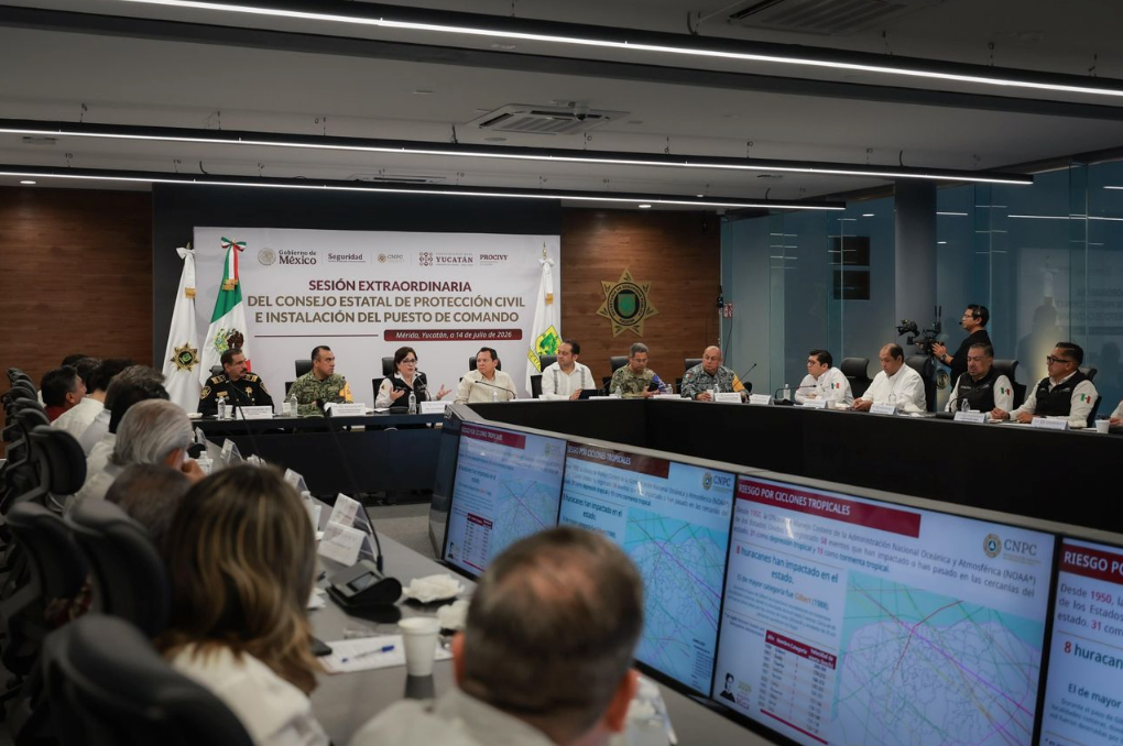 Instalan Puesto de Comando para vigilar tormentas y huracanes en Yucatán