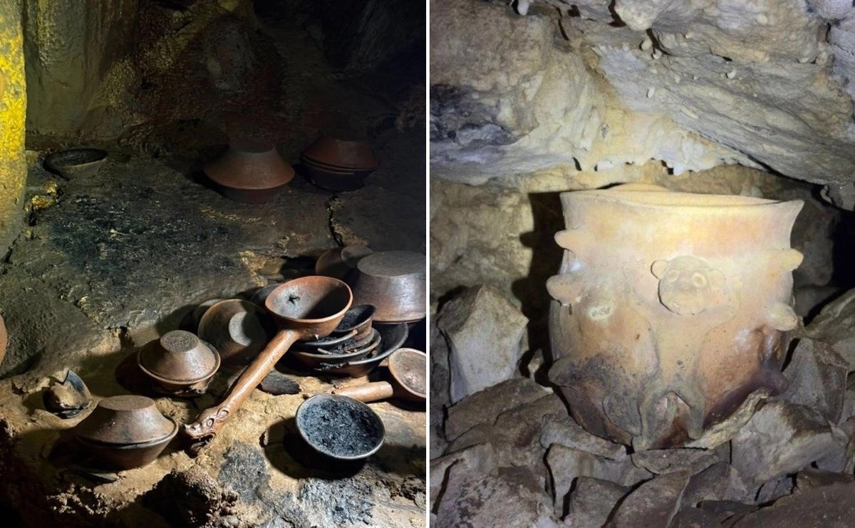Cueva Mundo Zoque: Hallan 13 depósitos rituales prehispánicos con 179 piezas en una cueva de Cintalapa, Chiapas